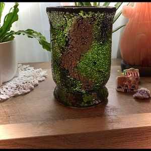 RARE Earth Mosaic Mirrored Vase